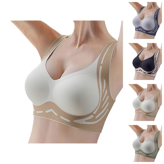 Push Up Bras for Women Racerback Lifting Seamless Side Support Anti Sagging Bralettes Everyday Bra