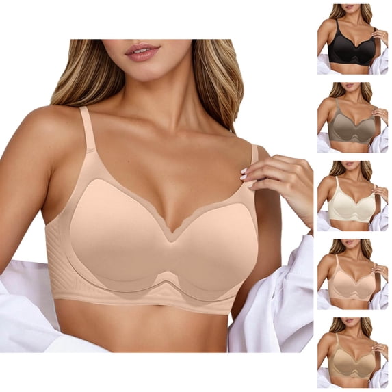 Push Up Bras for Women Seamless Light Support Wireless Lifting Side Support Anti Sagging Bralettes Everyday Bra