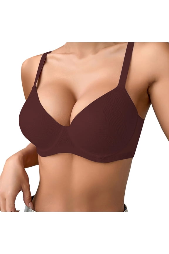 Push Up Bras for Women – Seamless Nursing Sports Bra Women's Thin Solid Color Comfortable Breathable Push Up Bra With Underwire Triple Bra