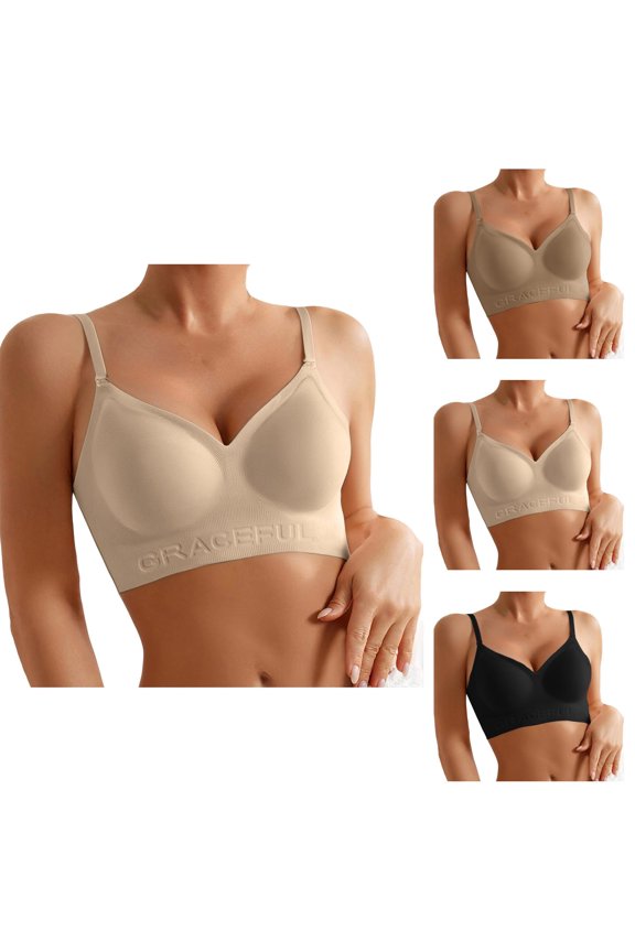Push Up Bras for Women Seamless V Neck U Back Racerback Tshirt Bralettes Everyday Bra