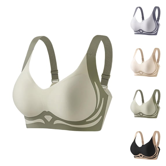 Push Up Bras for Women Side Support Light Support Seamless Anti Sagging Lifting Bralettes Everyday Bra