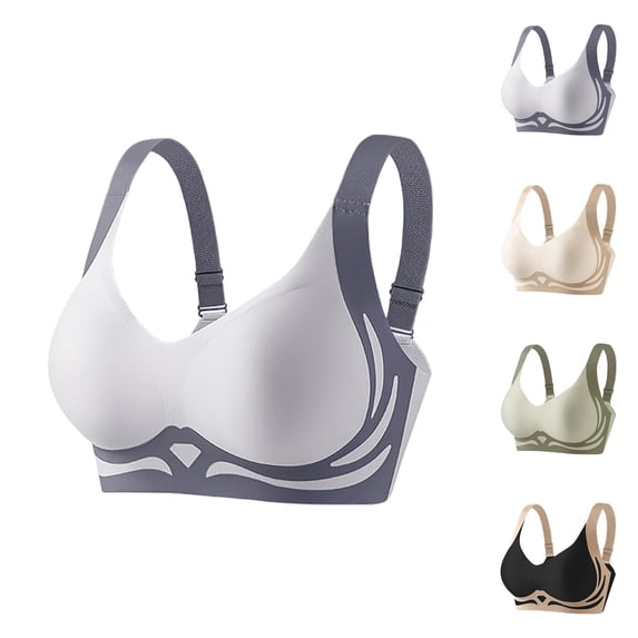 Push Up Bras for Women Side Support Light Support Seamless Anti Sagging Lifting Bralettes Everyday Bra