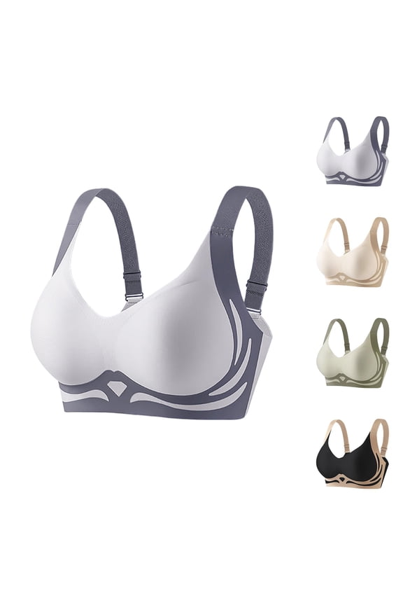 Push Up Bras for Women Side Support Light Support Seamless Anti Sagging Lifting Bralettes Everyday Bra