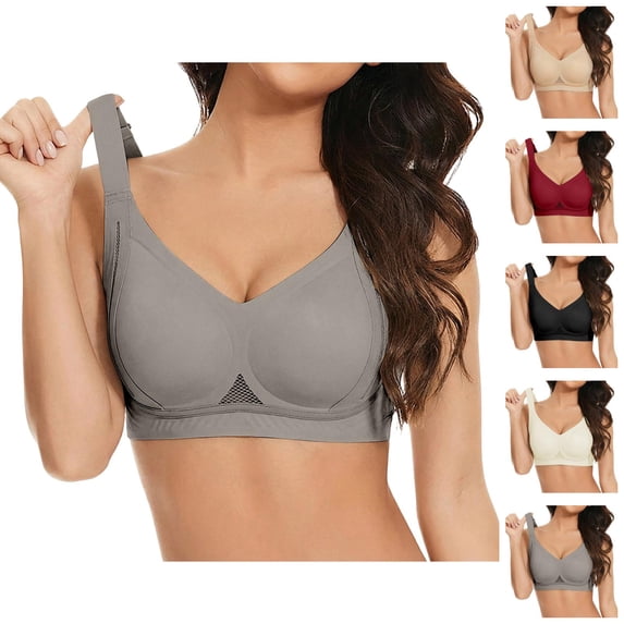 Push Up Bras for Women V Neck Seamless Wireless Comfortable Lifting Bralettes Tshirt Bra