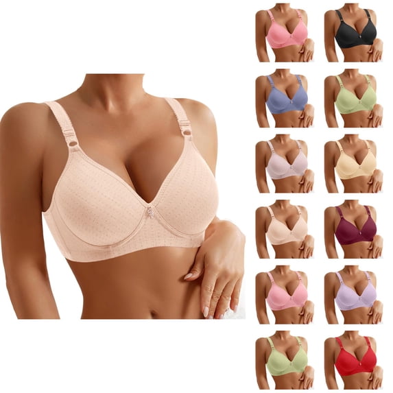 Push Up Bras for Women V Neck Side Support Lifting Lightweight Wireless Bralettes Everyday Bra