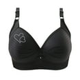 thumbnail image 1 of Push Up Bras for Women Wireless Adjustable Full Coverage Support Plus Size Daily Sports Bra Black L, 1 of 5