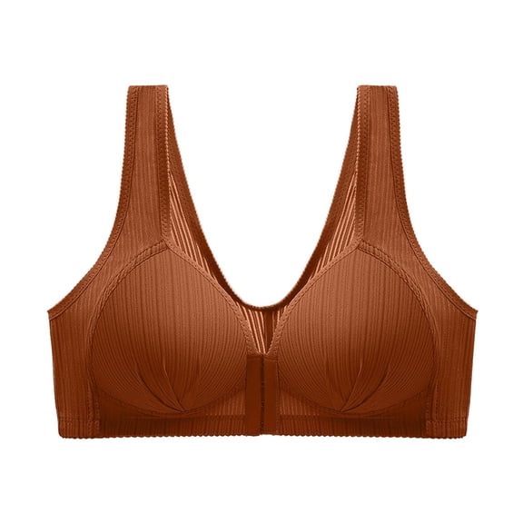 Push Up Bras for Women, Women's Bra Soild Wire Free Underwear One-Piece Bra Everyday Front Buckle Underwear, Black Lace Bra