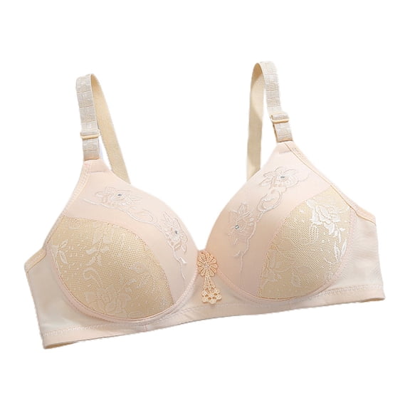 Push Up Bras for Women Women's Thin Plus Size Bra Without Underwire Mom Comfy Bra Mm Large Cup Yellow 42