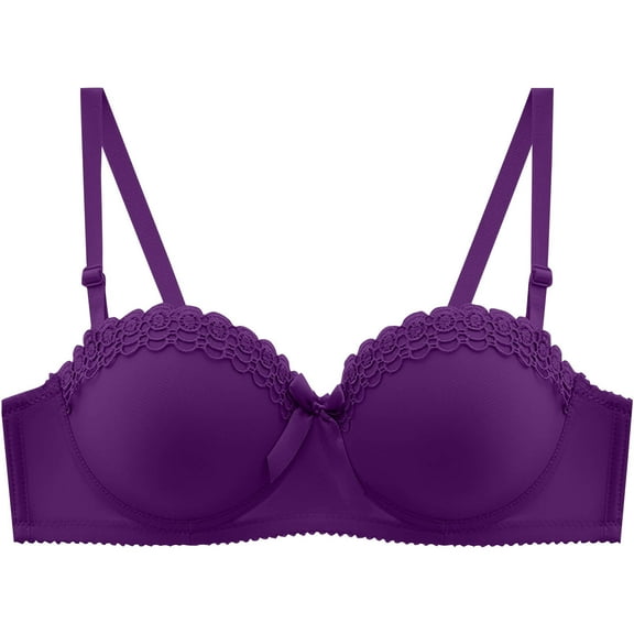 Push Up Bras for Womens Comfort Padded No Underwire Bra & Sexy Lace Trim Everyday Bras for Women