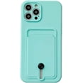 thumbnail image 1 of Push Up Card Holder Bright Color & Solid Color TPU Case Compatible with iPhone Case(Baby Blue,iPhone 15 Pro Max), 1 of 11