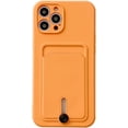 thumbnail image 1 of Push Up Card Holder Bright Color & Solid Color TPU Case Compatible with iPhone Case(Light Orange,iPhone 15 Pro Max), 1 of 11