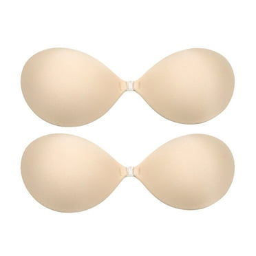 Push Up Invisible Bras,Adhesive Silicone Sticky Strapless Bra for Women Reusable Breast Lift B