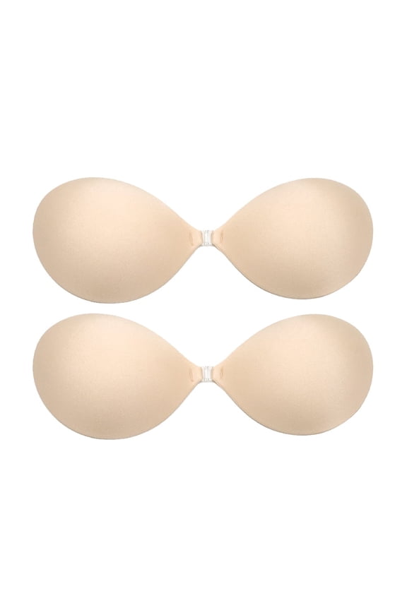 OQRKI Push Up Invisible Bras,Adhesive Silicone Strapless Sticky Bras for Women,Reusable Breast Lift