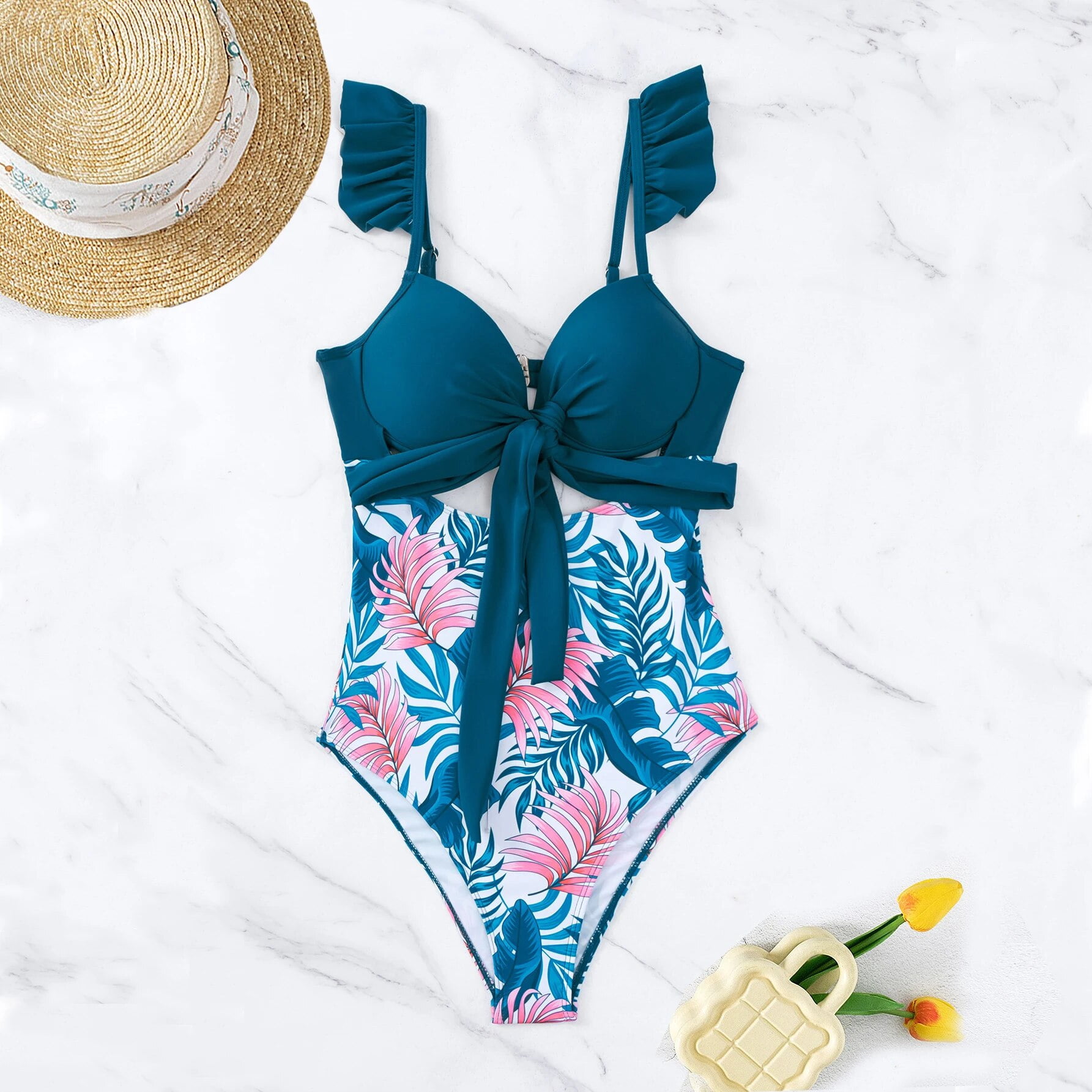Women’s Push-Up One-Piece Swimsuit with Shaping Cups