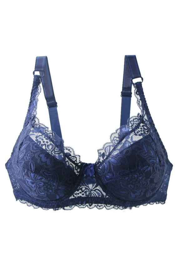 Push Up Padded Bras for Women Full Figure Lace T-Shirt Bras with Underwire Support Women’s Plus Breathable Soft E-cup Padded Bralette