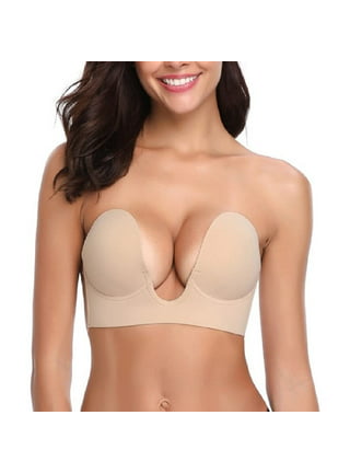 DODOING V-shape Bra Push up Strapless Self Adhesive Plunge Bra Invisible  Backless Sticky Sexy Bras for Women Ladies