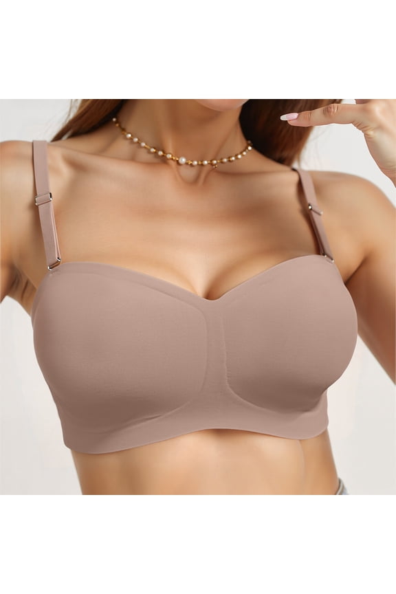 Push Up Seamless Lift T Shirt Bra for Everyday Wear with Lightly Lined Comfort Underwire Support Lightweight Everyday Undergarment, XXL, Brown