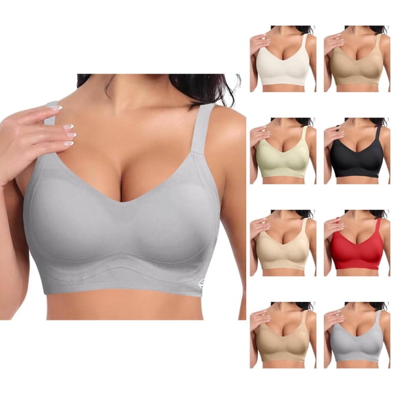 Push Up Sports Bra for Women Full Coverage Wireless Seamless Comfortable Support Bra No Underwire Everyday Wear Yoga Workout Sports Bra Women