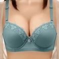 thumbnail image 1 of Push Up Sports Bras for Women Lace V-Neck Push Up Bra, Womens Adjustable Strap Breathable Comfortable Underwire Bralette Green XL, 1 of 7