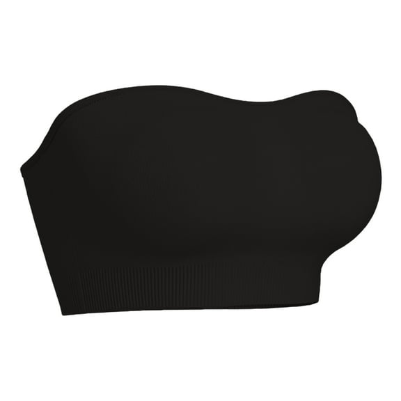 Push Up Strapless Bras for Women Supportive Bandeau Bra Non Slip Wireless No Underwire Padded Tube Bra Black 32