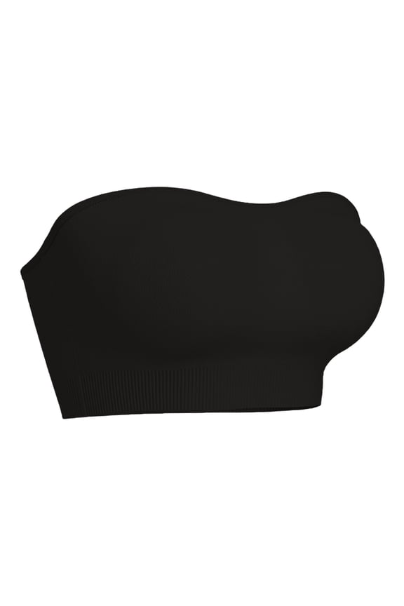 Push Up Strapless Bras for Women Supportive Bandeau Bra Non Slip Wireless No Underwire Padded Tube Bra Black 32