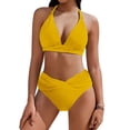 thumbnail image 1 of Push Up Swimsuits for Women,2 Piece High Waisted Bikini Set,Halter V-Neck Bra and High-Cut Cheeky Briefs, 1 of 7