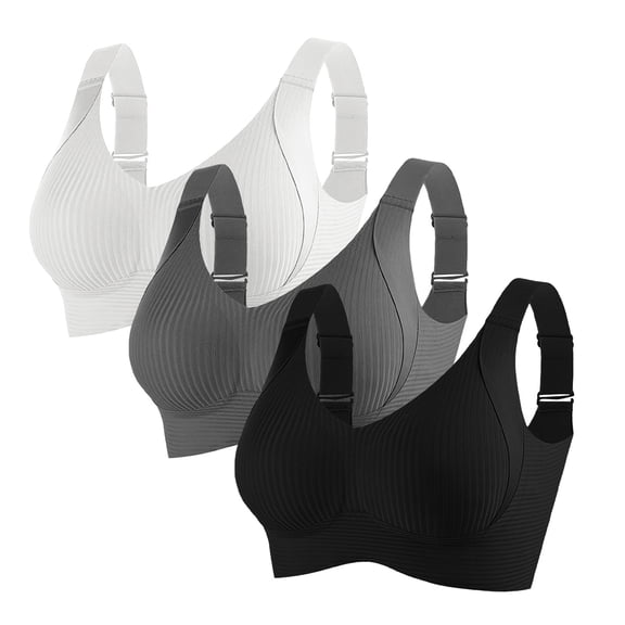 3PC Push Up Wireless Bras for WomenWireless Comfortable Soft Bras For Women Full Coverage Everyday No Show Bra