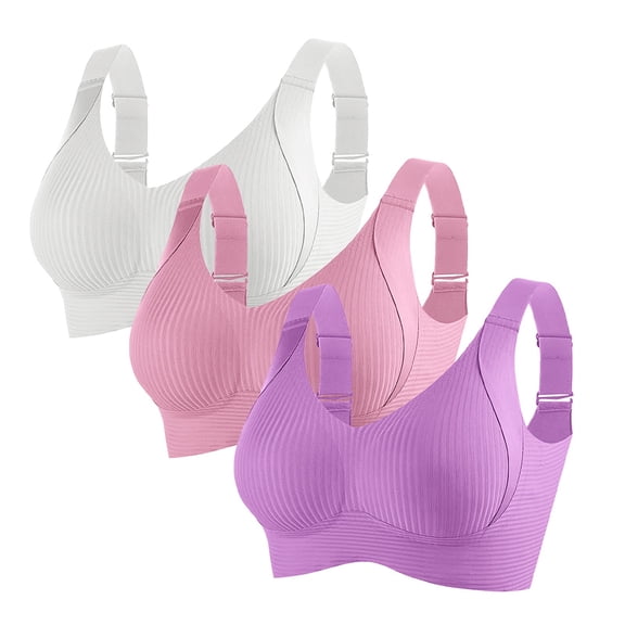 3PC Push Up Wireless Bras for WomenWireless Comfortable Soft Bras For Women Full Coverage Everyday No Show Bra