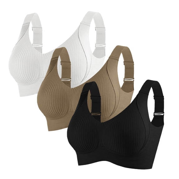3PC Push Up Wireless Bras for WomenWireless Comfortable Soft Bras For Women Full Coverage Everyday No Show Bra