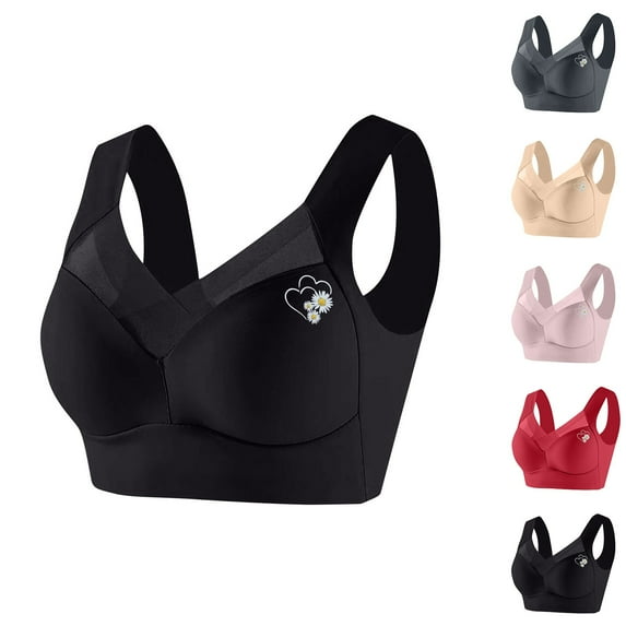 Push Up Women's Bra No Underwire Full Coverage Lightweight Lace Plus Size Solid Color Wide Strap Women's Breathable Bralettes Bras