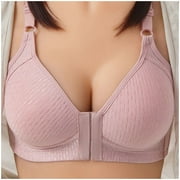 Push Up Women's Bra Women Sexy Lace Back Button Shaping Cup Adjustable Shoulder Strap Large Size Underwire Bra, Women's Bra 44