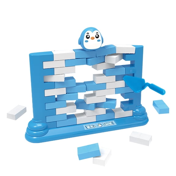 Push Wall Board Game, Educational Building Blocks Penguin Toy for Kids 4-12, Interactive Parent Child Stacking Puzzle Game, Family Party Toy for Boys Girls, Fun Stress Relief Tabletop Holiday Gift