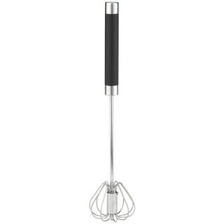 Kayannuo Clearance Stainless Steel Whisk Hand Push Rotary Whisk Semi-Automatic Mixer Stirrer, Size: One size, Blue