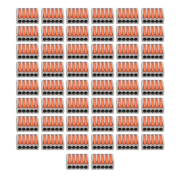Push Wire Wiring Connector Quick Connect Terminal Mini Fast Wire Connectors Compact Wire Wiring Connector -214/215 Wire Connectors 50Pcs Push Wire Wiring Connector Mini Fast