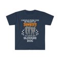 thumbnail image 1 of Push You In Front Zombies to save Sloughi Dog Unisex T-shirt S-3XL, 1 of 2