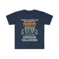 thumbnail image 1 of Push You In Front of Zombies save Swedish Vallhund Unisex T-shirt S-3XL, 1 of 2