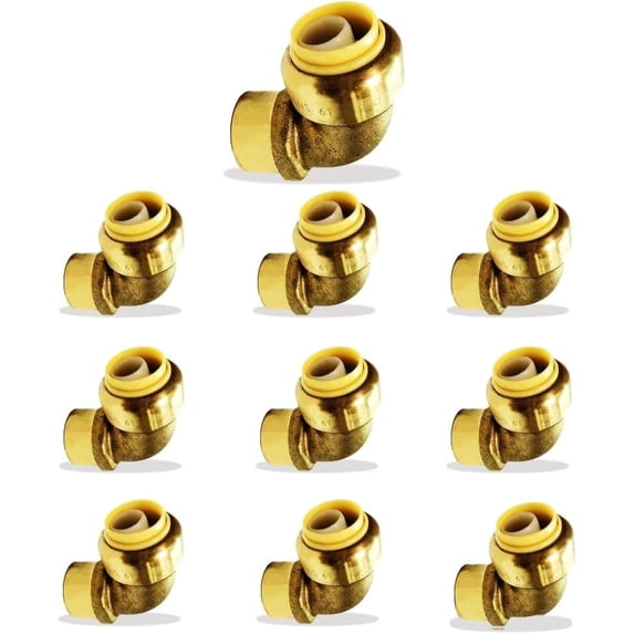 Push-fit Female Elbow - 3/4" x 3/4" FNPT Female Threaded Elbow Fittings - Push to Connect Pex CPVC 3/4 Inch (Pack of 10)
