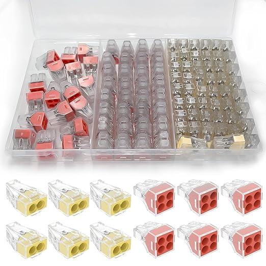 Push in wire connectors quick connect electrical 2 port 50 pcs 4 port