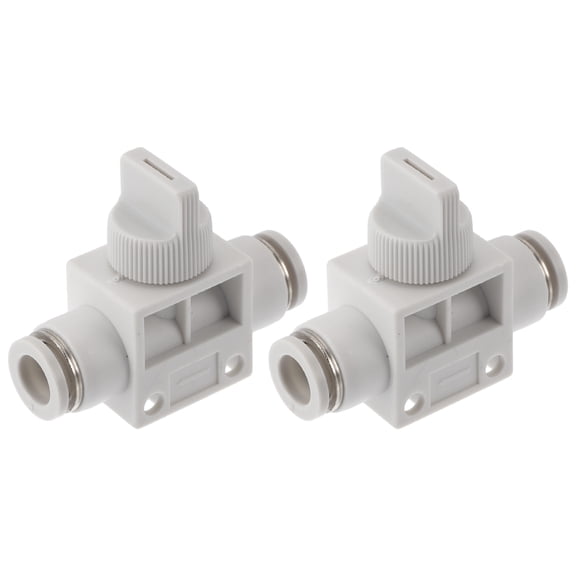 Push to Connect Air Fittings 5/16" Air Hand Valve Connector Plastic 2 Pcs White Silver Tone