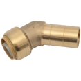 Pushto Connect Brass Plumbing Fittings, 1/2 inch 45 degree Street