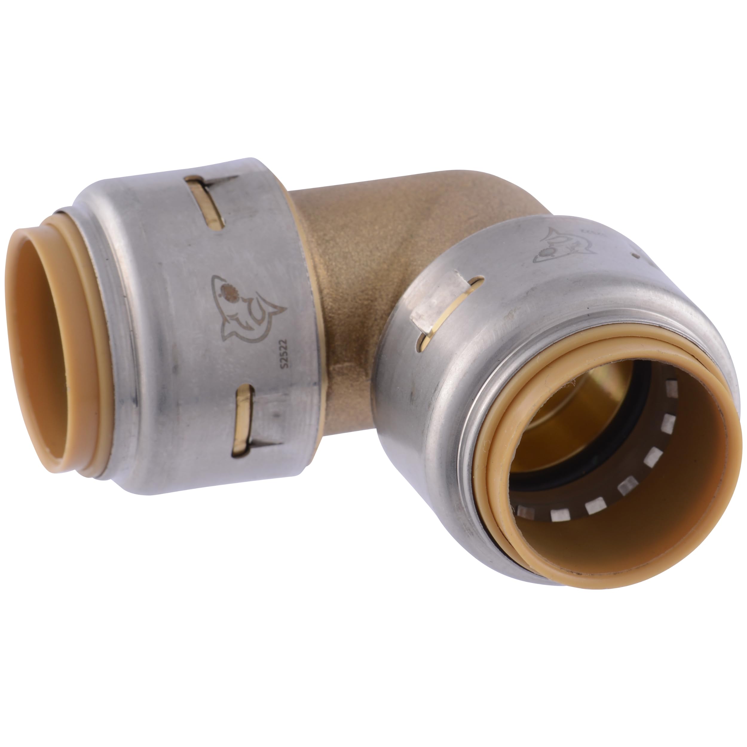Pushto Connect Max 3/4 inch 90 degree Elbow Brass Plumbing Fittings