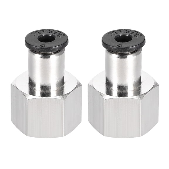 Push to Connect Tube Fitting Adapter,4mm Tube OD x 1/4PT Female Straight Pneumatic Connecter Connect Pipe Fitting 2pcs