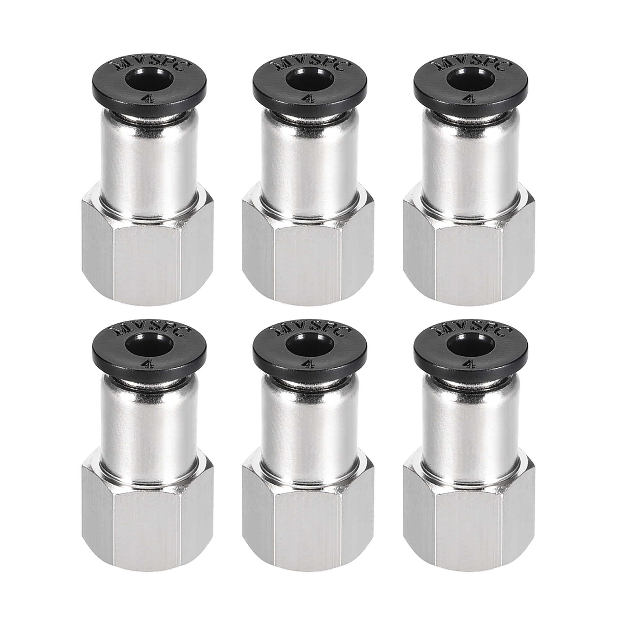 EMSea 4 Pieces 4 Mm Tube OD X 1/4 Inch NPT Female Thread Adapter Connector Pneumatic Push Fit Adapter Push Straight To Connect Air Fittings