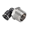 thumbnail image 1 of Push to Connect Tube Fitting Male Elbow,6mm Tube OD x 1/2 NPT Thread Pneumatic Air Push Fit Lock Fitting, 1 of 3