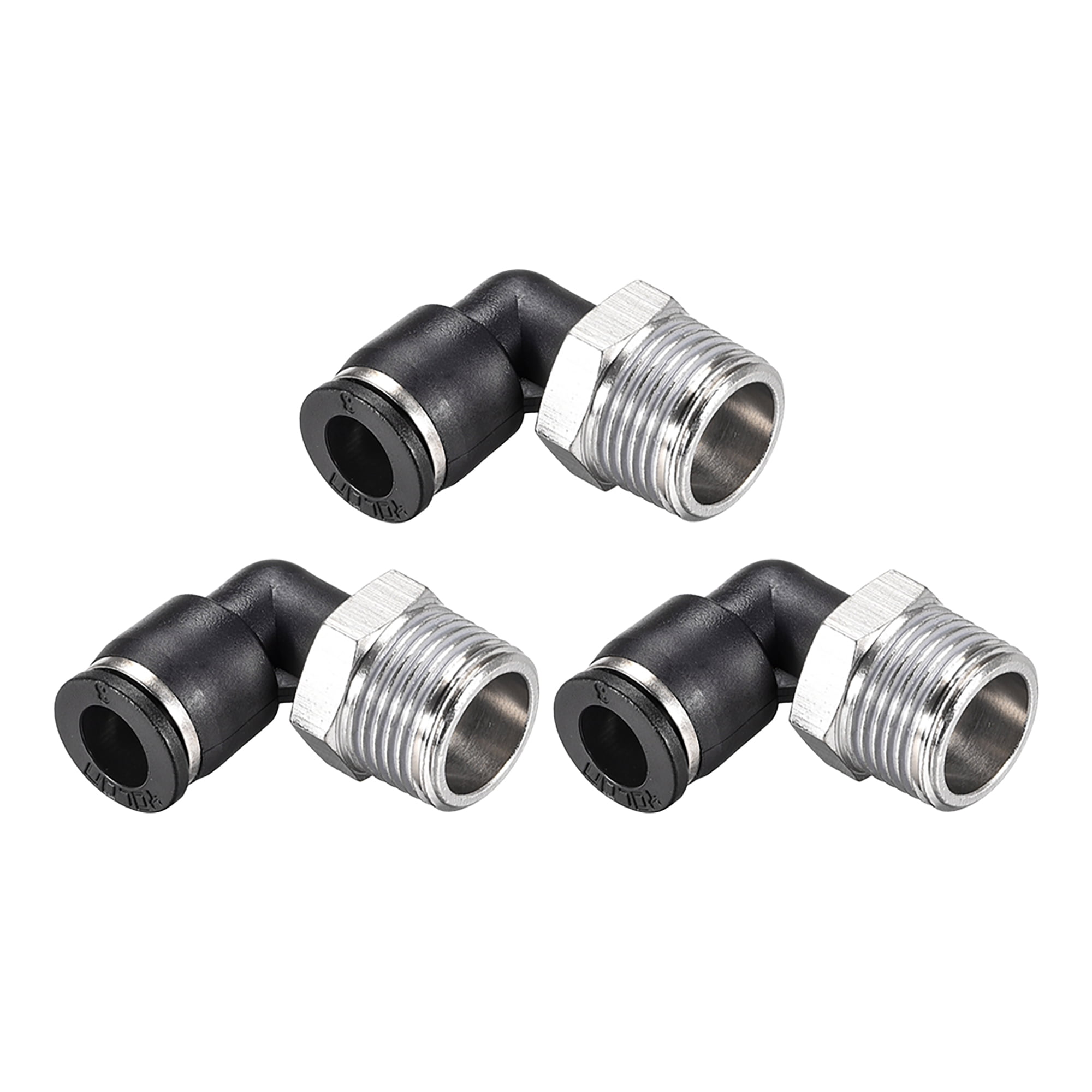 5PCS Push To Connect Elbow Fittings - 6mm Tube OD X 5mm Thread Pneumatic Air Fittings, Blue