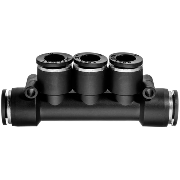 Push to Connect Tube Fitting - Nylon Plastic - 3 Outlet Manifold Union - 1/4" Tube OD