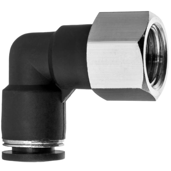 Push to Connect Tube Fitting - Nylon Plastic - Female Elbow - 1/8" Tube OD x 1/8" NPT Female