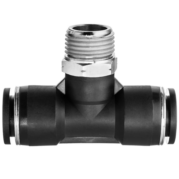 Push to Connect Tube Fitting - Nylon Plastic - Male Branch Tee - 10mm Tube OD x 1/4" NPT Male