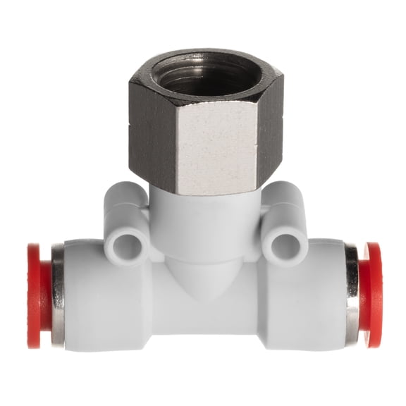 Push to Connect Tube Fitting - Polybutylene Plastic - Female Branch Tee - 1/4" Tube OD x 1/8" NPT Female