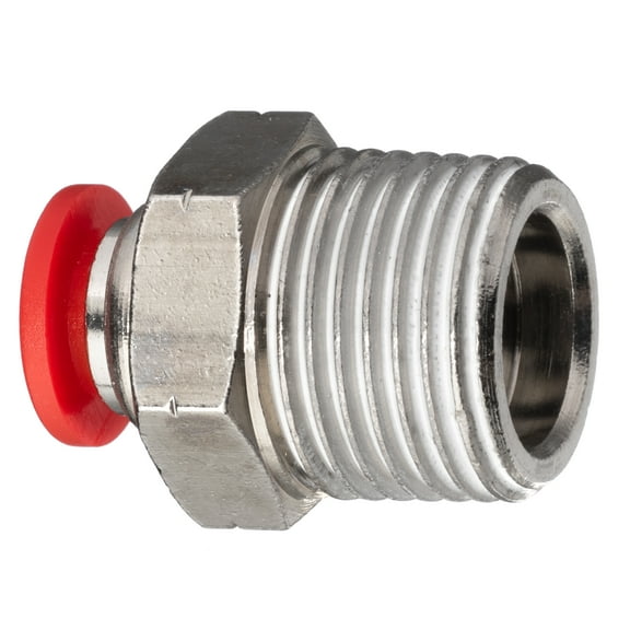 Push to Connect Tube Fitting - Polybutylene Plastic - Male Straight - 3/8" Tube OD x 1/4" BSPT Male